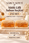 Ballı keçi sütlü ve eşek sütlü kabak lifli sabun 2'li set
