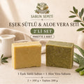 Eşek Sütlü ve Aloe Vera sabun seti, iki kalıp bir arada