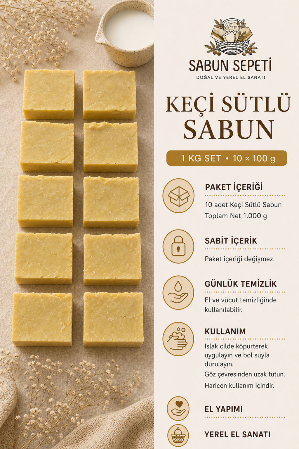 Keçi sütlü sabunu toplu paket yakın çekim