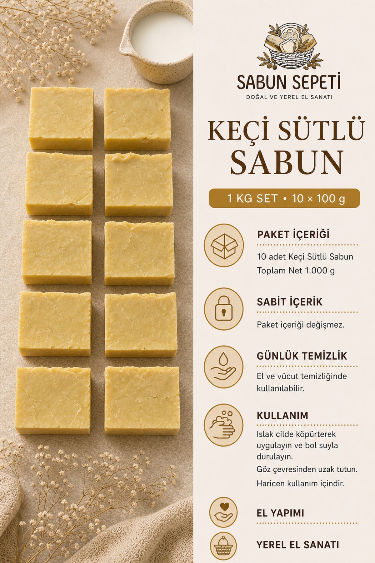 Keçi sütlü sabunu toplu paket yakın çekim