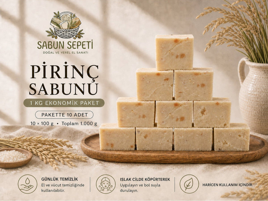 Pirinç sabunu 1 kg ekonomik paket, 10 adet kalıp