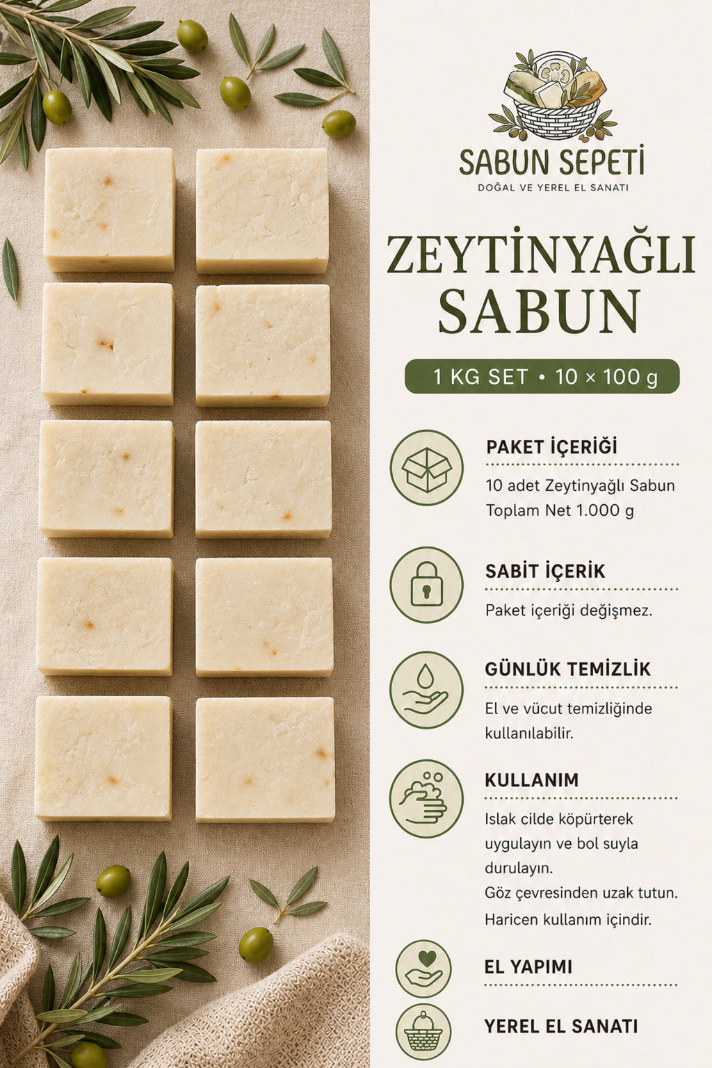 Zeytinyağlı sabunu toplu paket yakın çekim