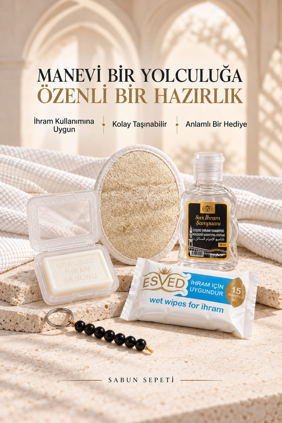 Umre hediye seti 5 parça içeriği