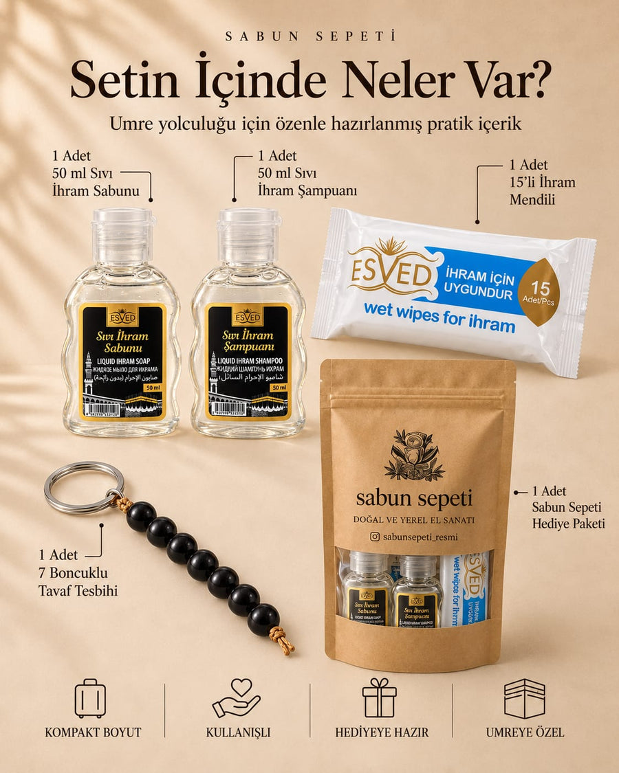 Umre hediye seti 4 parça içeriği